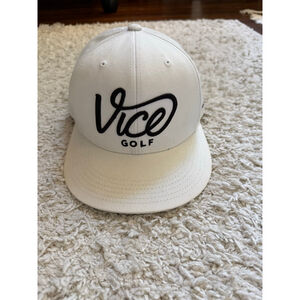 Men's Vice Golf White & Green Snapback Hat One Size